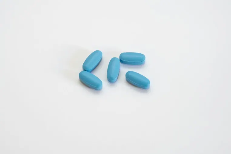 Blue painkiller tablets
